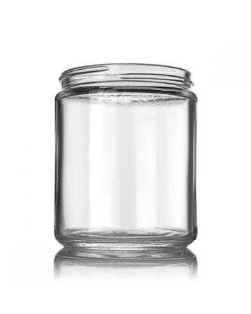 8oz (240ml) Flint (Clear) Straight-Sided Cream Glass Jar (12 Pack) - 70-405 Neck Finish