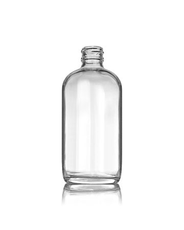  8oz (240ml) Flint Glass Boston Round - 24-400 Neck