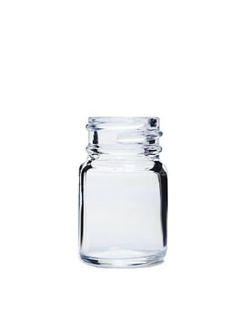 0.5oz (15ml) Flint (Clear) Wide Mouth Round Glass Bottle - 28-400 Neck