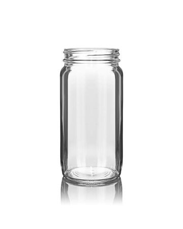 8oz (240ml) Flint (Clear) Sample Round Glass Jar - 58-400 Neck