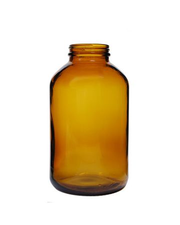 950cc (32oz) Amber Wide Mouth Round Glass Bottle - 53-400 Neck Finish