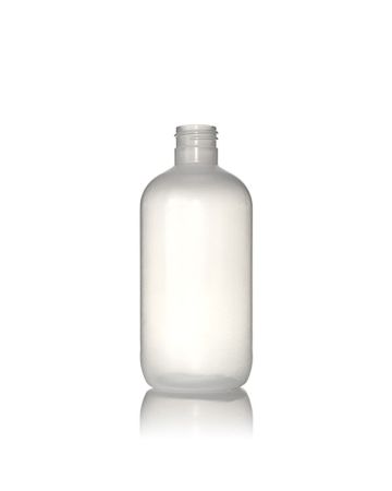 8oz (240ml) Natural LDPE Boston Round Plastic Bottle - 24-410 Neck