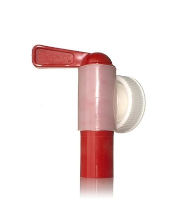 38-400 Red and Natural Jumbo Tap 18mm Nozzle - White Closure