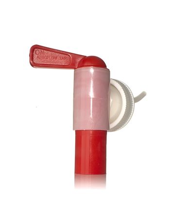 38-400 Red and Natural Smooth Side PP Aeroflow Self-Venting Tap - 18mm Nozzle