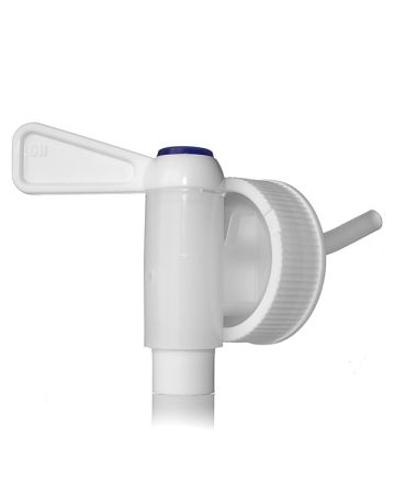 38-400 White and Natural PP / LLDPE Smoothflow Self-Venting Tap - 12mm Nozzle