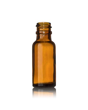 0.5oz (15ml) Amber Big Bead Boston Round Glass Bottle - 18-400 Neck