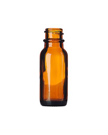 0.5oz (15ml) Amber Big Bead Boston Round Glass Bottle - 18-400 Neck