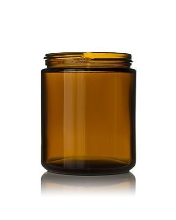 8oz (240ml) Amber Glass Straight Sided Jar - 70-405 Neck (24 Pack)