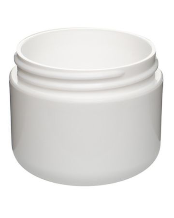 2oz White Double Wall Round PP/PP Plastic Jar - 58-400 Neck