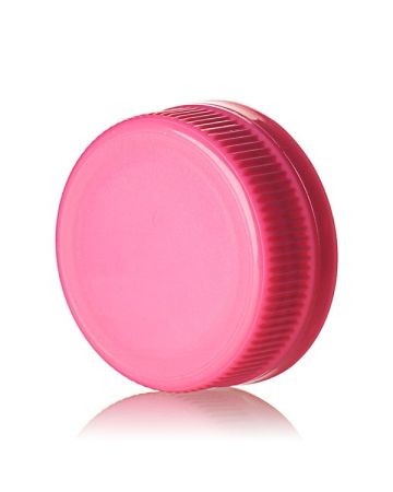 38-385 Pink HDPE Rib Side Matte Top With Tamper-Evident Drop Band DBJ Cap - Plug Seal