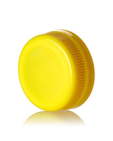 38-385 Yellow HDPE Rib Side Matte Top With Tamper-Evident Drop Band DBJ Cap - Plug Seal