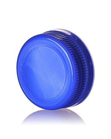 38-385 Blue HDPE Rib Side Matte Top With Tamper-Evident Drop Band DBJ Cap - Plug Seal