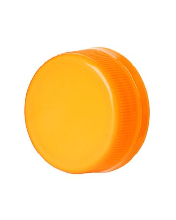 38-DS1.5 Orange Rib Side/Matte Top HDPE Tamper Evident Drop Band Plug Seal Closure