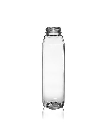 12oz (360ml) Clear PET Wide Mouth Square Beverage Bottle - 38-385 Tamper Evident Neck