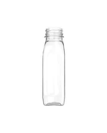 8oz (240ml) Natural HDPE Square Plastic Juice Bottle - 38-400 Tamer Evident  (TE) Neck