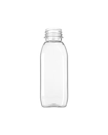 12oz (360ml) Clear PET MilkMan Beverage Bottle Square - 38-DS1.5 Neck