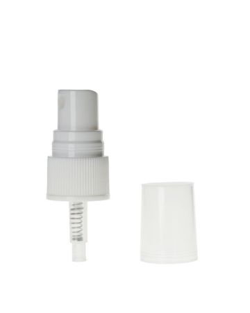 20-410 White Rib Side Plastic Fine Mist Sprayer with Clear Hood - 0.15cc Output