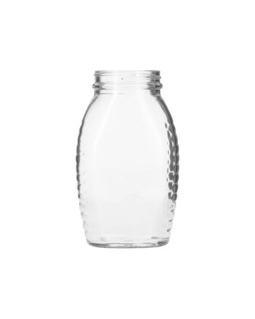 11.5oz (345ml / 1lb) Flint (Clear) Glass Wide-Mouth Honey Jar Oblong - 58-405 Neck