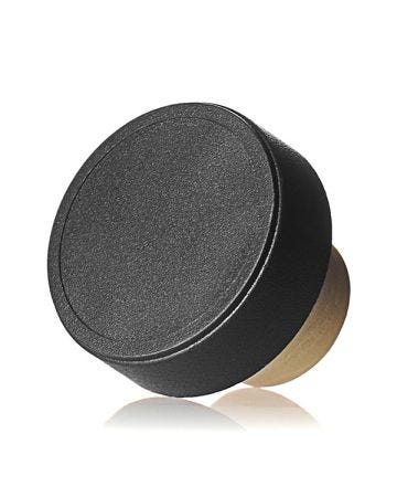 22.5mm Black Matte Plastic Top Beige Synthetic Shank Cork