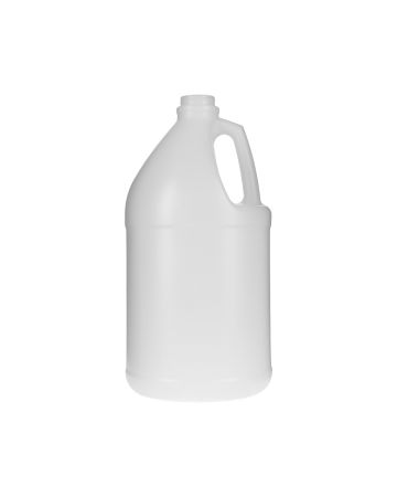 1Gallon (128oz) natural HDPE Industrial / Taper Top 120Gram Round Jug - 38-400 Neck