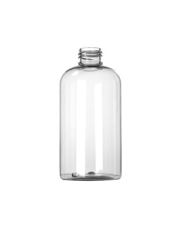 8.45oz (250ml) Clear PET 25% PCR Squat Boston Round - 24-410 Neck