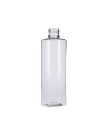 8oz (240ml) Clear PET 30% PCR Lisa Artlux Cylinder Round Plastic Bottle - 24-410 Neck (Recycled Plastic)