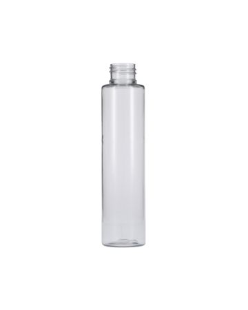 4.23oz (125ml) Clear PET 30% PCR Tubo Slim Cylinder Round Plastic Bottle - 24-410 Neck