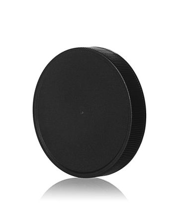 70-400 Black Ribbed Side Matte Top Plastic Cap (CT)