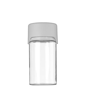 3 Ounce Clear Glass Jar - Child Resistant White Smooth Cap Custom Wedd