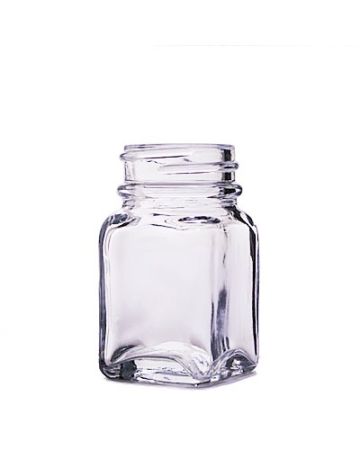 1oz Flint Wide Mouth Square Glass Bottle