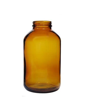 950cc Amber Wide Mouth Round Glass Bottle