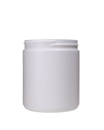 20oz White Wide Mouth Round Plastic Jar