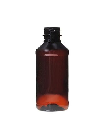 4oz Amber Modern Bullet Round Plastic Bottle