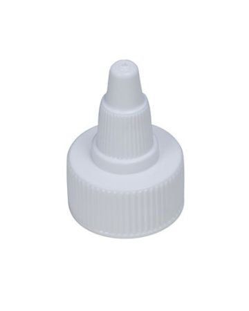 24-400 White Twist Open / Twist Close Plastic Liquid Dispensing Closure