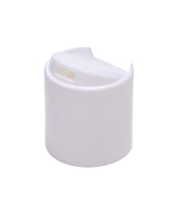 24-410 White Smooth Disc Top Plastic Dispensing Cap (0.310" Orifice)