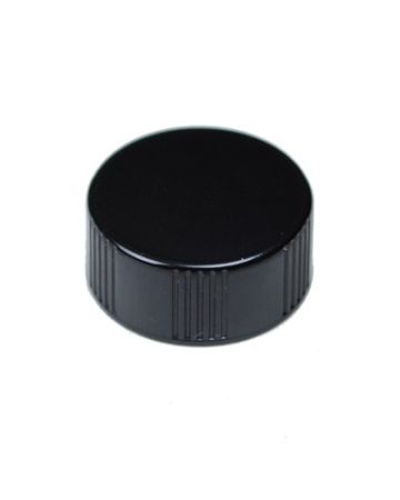 22-400 Black Rib Side Smooth Top Plastic (CT) Cap - LDPE Cone