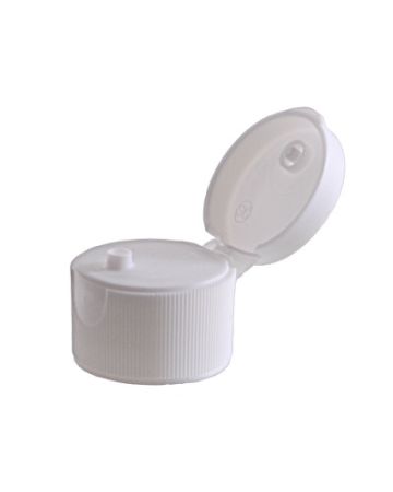 28-410 White Rib Side Matte Top Dispensing Snap Top Cap (0.125" Orifice)