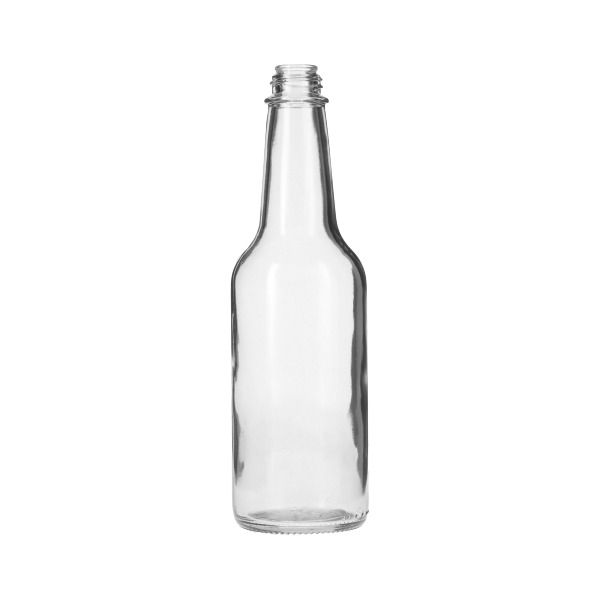 12oz (360ml) Flint (Clear) Stout Round Glass Bottle - 38-405 Neck