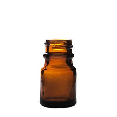 6cc Amber Wide Mouth Round Glass Bottle - 20-405 Neck