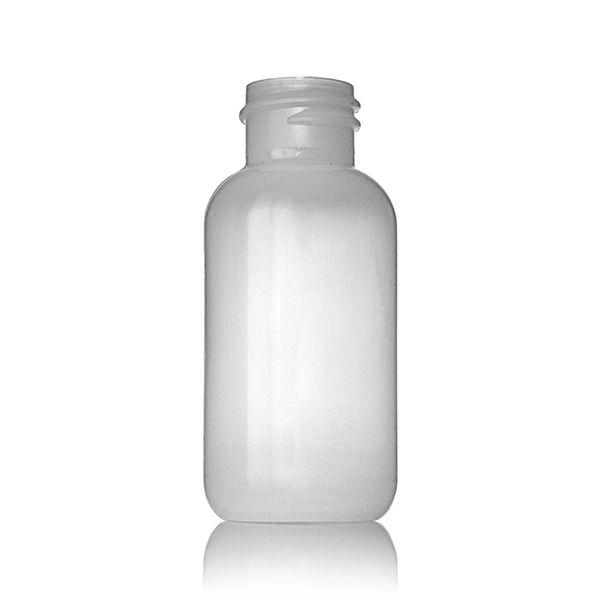 2 oz. Clear Boston Round Glass Bottle, 20mm 20-400