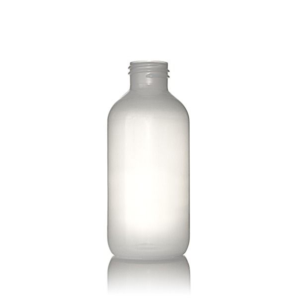 4oz (120ml) Natural LDPE Boston Round Plastic Bottle - 24-410 Neck