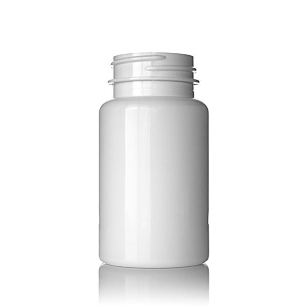 10 Pill Bottle Storage Container Pet Tin Vial White 100ml Screw Cap Jar Medicine