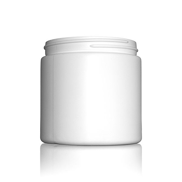 16oz (473ml) White HDPE Wide-Mouth Jar Round - 89-400 Neck