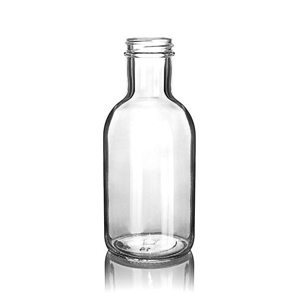 12oz (360ml) Flint (Clear) Stout Round Glass Bottle - 38-405 Neck Finish