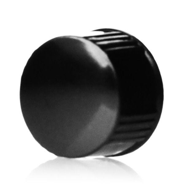13-425 Black Rib Side Smooth Top Phenolic Plastic Cap - LDPE Cone Liner