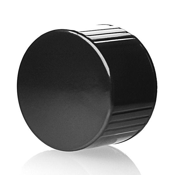 33-430 Black Rib Side Smooth Top Phenolic Plastic (CT) Cap - PE Cone