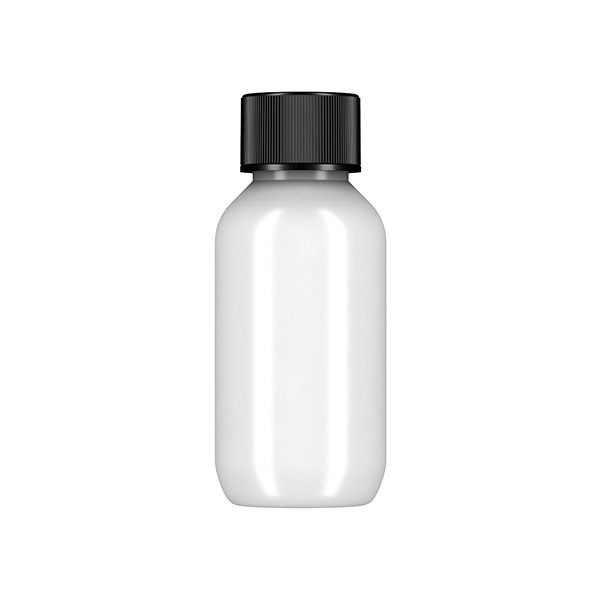 2oz (60ml) White HDPE Boston Round With 24-410 Neck