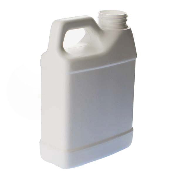 16oz (480ml) White HDPE F-Style with Handle Rectangular Plastic Bottle - 33-400 Neck