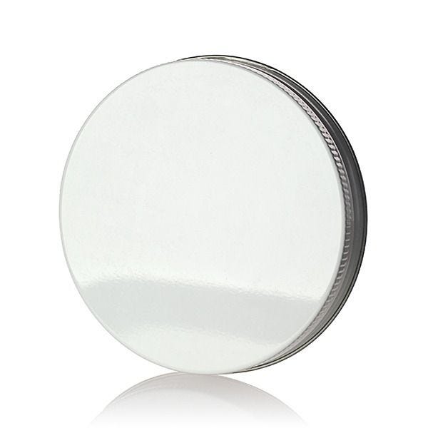 83-400 White Knurled Edge Tin Plate Metal Continuous Thread (CT) Cap - Pulp and Poly Liner