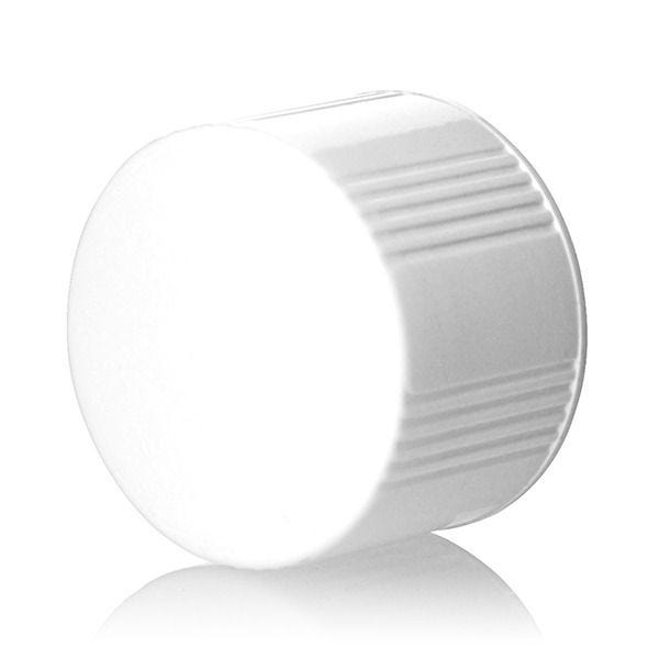 28-430 White Rib Side Smooth Top Urea Plastic Cap - LDPE Cone Liner